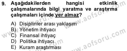 Halkla İlişkiler Uygulamaları ve Örnek Olaylar Dersi 2014 - 2015 Yılı (Final) Dönem Sonu Sınav Soruları 9. Soru