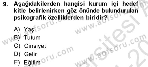 Halkla İlişkiler Uygulamaları ve Örnek Olaylar Dersi 2014 - 2015 Yılı Tek Ders Sınav Soruları 9. Soru