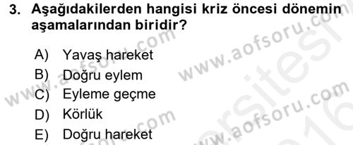 Halkla İlişkiler Uygulamaları ve Örnek Olaylar Dersi 2015 - 2016 Yılı (Vize) Ara Sınav Soruları 3. Soru