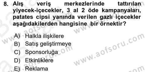 Halkla İlişkiler Uygulamaları ve Örnek Olaylar Dersi 2015 - 2016 Yılı (Vize) Ara Sınav Soruları 8. Soru