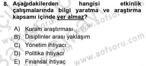 Halkla İlişkiler Uygulamaları ve Örnek Olaylar Dersi 2015 - 2016 Yılı (Final) Dönem Sonu Sınav Soruları 8. Soru