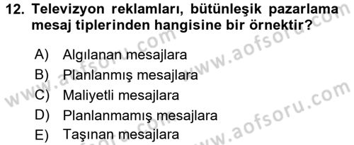 Halkla İlişkiler Uygulamaları ve Örnek Olaylar Dersi 2016 - 2017 Yılı (Vize) Ara Sınav Soruları 12. Soru
