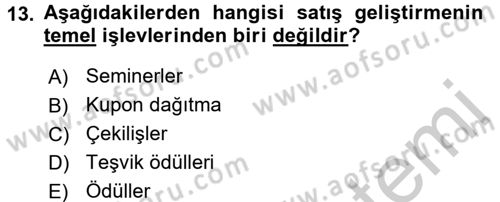 Halkla İlişkiler Uygulamaları ve Örnek Olaylar Dersi 2016 - 2017 Yılı (Vize) Ara Sınav Soruları 13. Soru