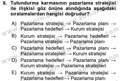 Halkla İlişkiler Uygulamaları ve Örnek Olaylar Dersi 2016 - 2017 Yılı (Vize) Ara Sınav Soruları 8. Soru