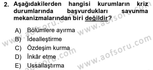 Halkla İlişkiler Uygulamaları ve Örnek Olaylar Dersi 2016 - 2017 Yılı (Final) Dönem Sonu Sınav Soruları 2. Soru
