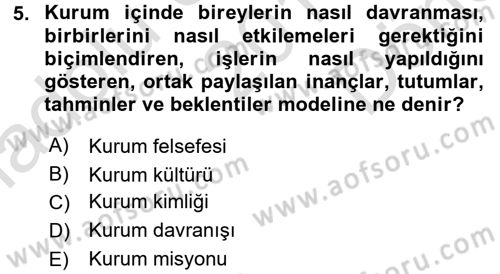 Halkla İlişkiler Uygulamaları ve Örnek Olaylar Dersi 2016 - 2017 Yılı (Final) Dönem Sonu Sınav Soruları 5. Soru