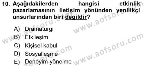 Halkla İlişkiler Uygulamaları ve Örnek Olaylar Dersi 2017 - 2018 Yılı 3 Ders Sınav Soruları 10. Soru
