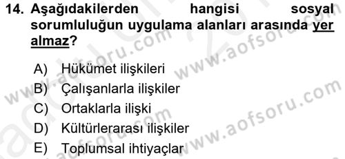 Halkla İlişkiler Uygulamaları ve Örnek Olaylar Dersi 2017 - 2018 Yılı 3 Ders Sınav Soruları 14. Soru