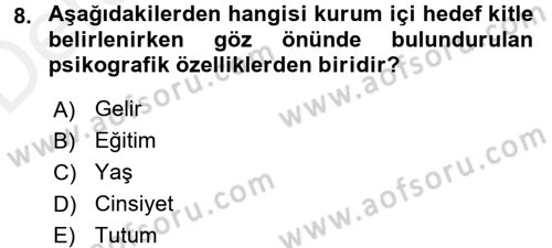 Halkla İlişkiler Uygulamaları ve Örnek Olaylar Dersi 2017 - 2018 Yılı 3 Ders Sınav Soruları 8. Soru