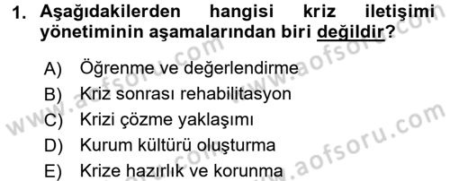 Halkla İlişkiler Uygulamaları ve Örnek Olaylar Dersi 2017 - 2018 Yılı (Vize) Ara Sınav Soruları 1. Soru