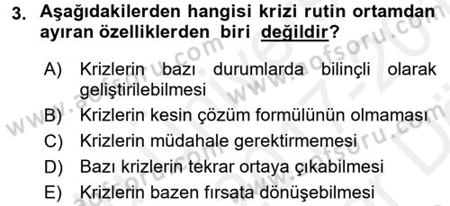 Halkla İlişkiler Uygulamaları ve Örnek Olaylar Dersi 2017 - 2018 Yılı (Vize) Ara Sınav Soruları 3. Soru