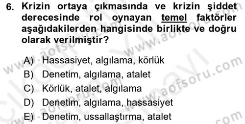 Halkla İlişkiler Uygulamaları ve Örnek Olaylar Dersi 2017 - 2018 Yılı (Vize) Ara Sınav Soruları 6. Soru