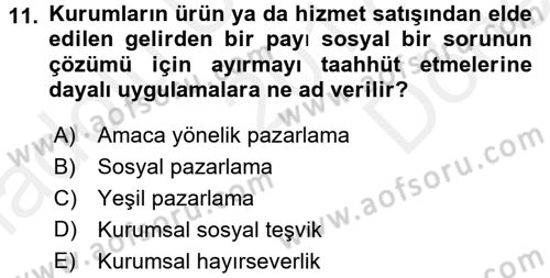 Halkla İlişkiler Uygulamaları ve Örnek Olaylar Dersi 2017 - 2018 Yılı (Final) Dönem Sonu Sınav Soruları 11. Soru
