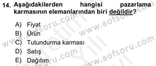 Halkla İlişkiler Uygulamaları ve Örnek Olaylar Dersi 2018 - 2019 Yılı (Vize) Ara Sınav Soruları 14. Soru
