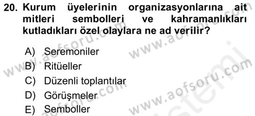 Halkla İlişkiler Uygulamaları ve Örnek Olaylar Dersi 2018 - 2019 Yılı (Vize) Ara Sınav Soruları 20. Soru