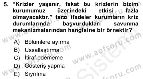 Halkla İlişkiler Uygulamaları ve Örnek Olaylar Dersi 2018 - 2019 Yılı (Vize) Ara Sınav Soruları 5. Soru