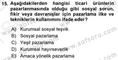 Halkla İlişkiler Uygulamaları ve Örnek Olaylar Dersi 2018 - 2019 Yılı (Final) Dönem Sonu Sınav Soruları 15. Soru