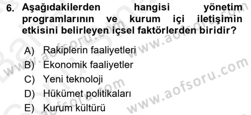 Halkla İlişkiler Uygulamaları ve Örnek Olaylar Dersi 2018 - 2019 Yılı (Final) Dönem Sonu Sınav Soruları 6. Soru