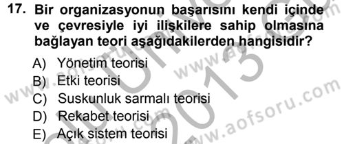 Halkla İlişkiler Yönetimi Dersi Ara Sınavı Deneme Sınav Soruları 17. Soru