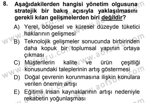 Halkla İlişkiler Yönetimi Dersi 2012 - 2013 Yılı (Vize) Ara Sınav Soruları 8. Soru