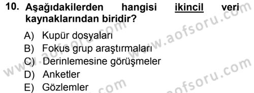 Halkla İlişkiler Yönetimi Dersi 2012 - 2013 Yılı (Final) Dönem Sonu Sınav Soruları 10. Soru