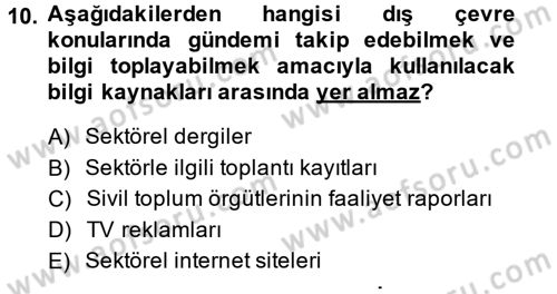 Halkla İlişkiler Yönetimi Dersi 2013 - 2014 Yılı (Final) Dönem Sonu Sınav Soruları 10. Soru