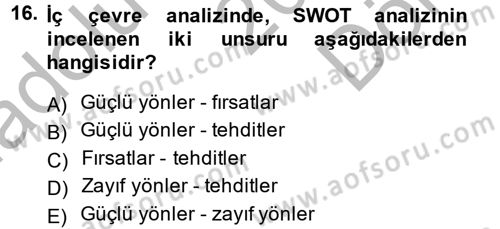 Halkla İlişkiler Yönetimi Dersi 2014 - 2015 Yılı (Final) Dönem Sonu Sınav Soruları 16. Soru