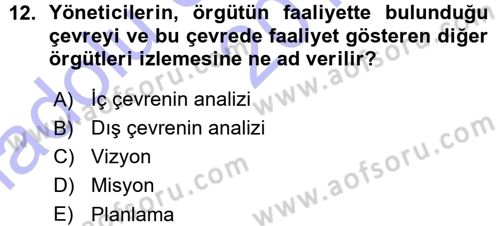 Halkla İlişkiler Yönetimi Dersi 2015 - 2016 Yılı (Vize) Ara Sınavı 12. Soru