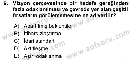 Halkla İlişkiler Yönetimi Dersi 2015 - 2016 Yılı (Vize) Ara Sınav Soruları 9. Soru