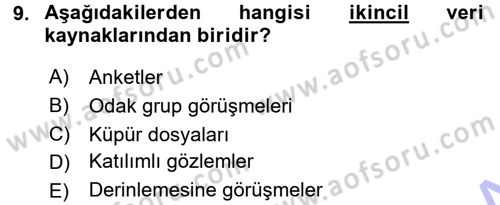 Halkla İlişkiler Yönetimi Dersi 2015 - 2016 Yılı (Final) Dönem Sonu Sınav Soruları 9. Soru