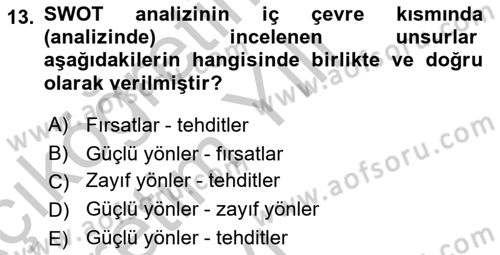 Halkla İlişkiler Yönetimi Dersi 2016 - 2017 Yılı 3 Ders Sınav Soruları 13. Soru