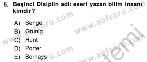 Halkla İlişkiler Yönetimi Dersi 2016 - 2017 Yılı 3 Ders Sınav Soruları 5. Soru