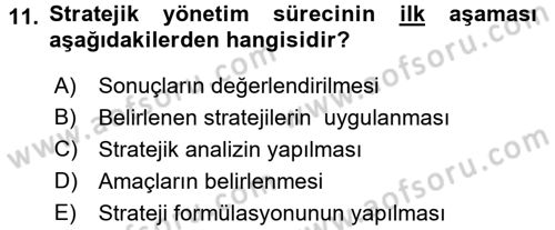 Halkla İlişkiler Yönetimi Dersi 2016 - 2017 Yılı (Vize) Ara Sınav Soruları 11. Soru
