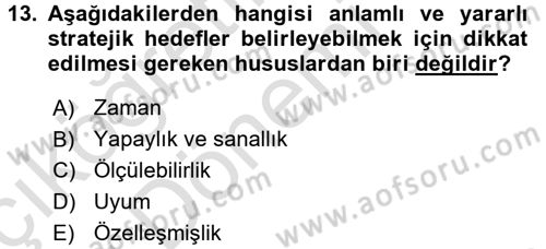 Halkla İlişkiler Yönetimi Dersi 2016 - 2017 Yılı (Vize) Ara Sınav Soruları 13. Soru