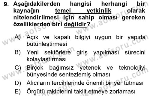 Halkla İlişkiler Yönetimi Dersi 2016 - 2017 Yılı (Vize) Ara Sınav Soruları 9. Soru