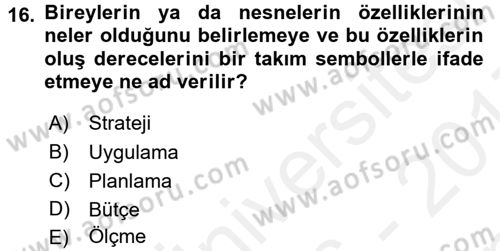 Halkla İlişkiler Yönetimi Dersi 2016 - 2017 Yılı (Final) Dönem Sonu Sınav Soruları 16. Soru