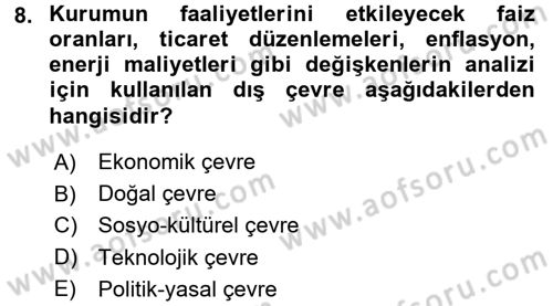 Halkla İlişkiler Yönetimi Dersi 2016 - 2017 Yılı (Final) Dönem Sonu Sınav Soruları 8. Soru