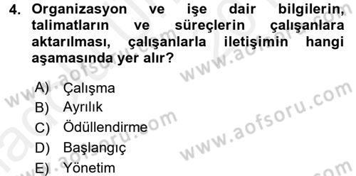 Halkla İlişkiler Yönetimi Dersi 2017 - 2018 Yılı 3 Ders Sınav Soruları 4. Soru