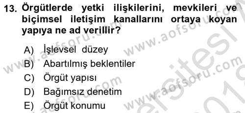 Halkla İlişkiler Yönetimi Dersi 2017 - 2018 Yılı (Vize) Ara Sınav Soruları 13. Soru