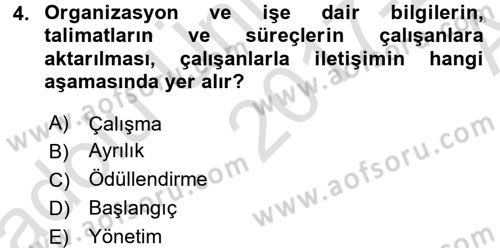 Halkla İlişkiler Yönetimi Dersi 2017 - 2018 Yılı (Vize) Ara Sınav Soruları 4. Soru