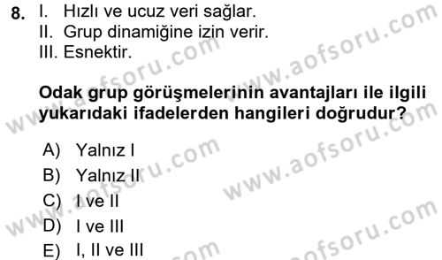 Halkla İlişkiler Yönetimi Dersi 2017 - 2018 Yılı (Final) Dönem Sonu Sınav Soruları 8. Soru