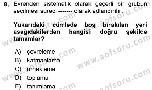 Halkla İlişkiler Yönetimi Dersi 2017 - 2018 Yılı (Final) Dönem Sonu Sınav Soruları 9. Soru