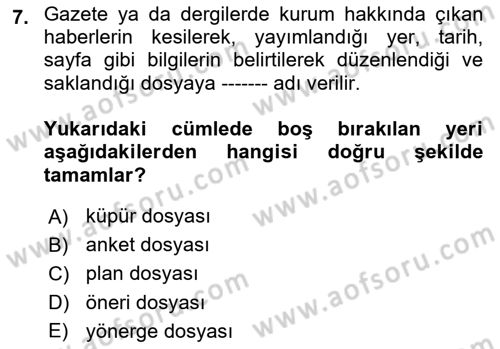 Halkla İlişkiler Yönetimi Dersi 2018 - 2019 Yılı 3 Ders Sınav Soruları 7. Soru
