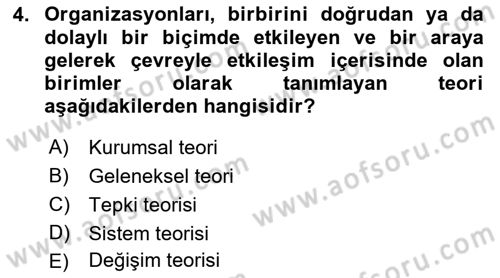 Halkla İlişkiler Yönetimi Dersi Ara Sınavı Deneme Sınav Soruları 4. Soru