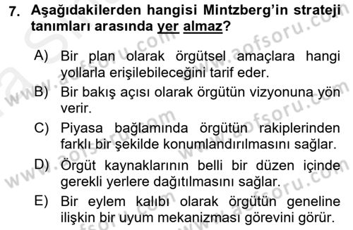 Halkla İlişkiler Yönetimi Dersi Ara Sınavı Deneme Sınav Soruları 7. Soru