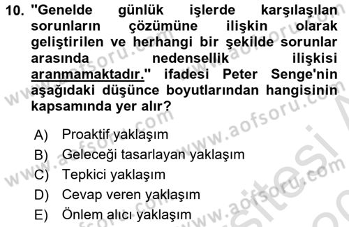 Halkla İlişkiler Yönetimi Dersi 2019 - 2020 Yılı (Vize) Ara Sınav Soruları 10. Soru