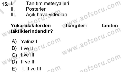 Halkla İlişkiler Yönetimi Dersi 2019 - 2020 Yılı (Final) Dönem Sonu Sınav Soruları 15. Soru