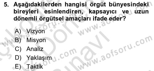 Halkla İlişkiler Yönetimi Dersi 2019 - 2020 Yılı (Final) Dönem Sonu Sınav Soruları 5. Soru