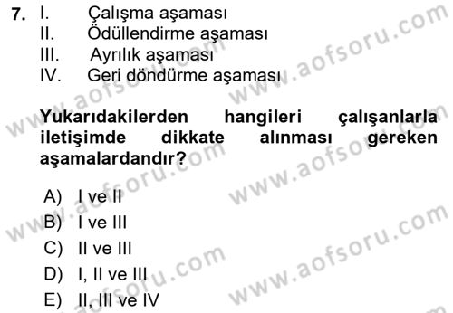 Halkla İlişkiler Yönetimi Dersi 2019 - 2020 Yılı (Final) Dönem Sonu Sınav Soruları 7. Soru