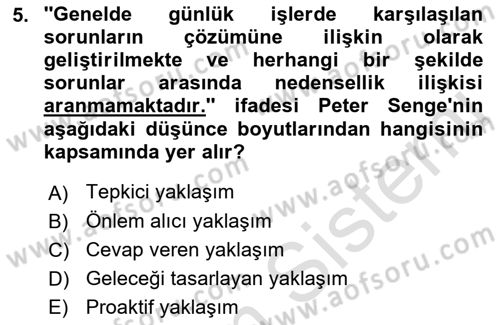 Halkla İlişkiler Yönetimi Dersi 2021 - 2022 Yılı (Vize) Ara Sınav Soruları 5. Soru